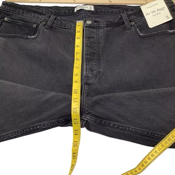 New Abercrombie & Fitch Womens The 90s Straight Black High Rise Jeans Size 34/18 - Picture 6 of 8